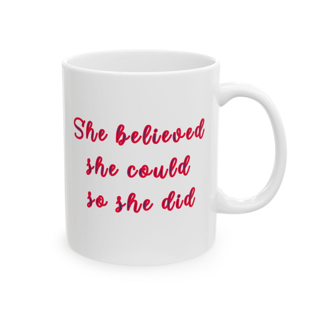 Chicago Race Mug, Ceramic Mug, (11oz, 15oz), She/He Believed, 2024 Chicago Race Cup, Personalize Marathon Gift, BPA and Lead Free