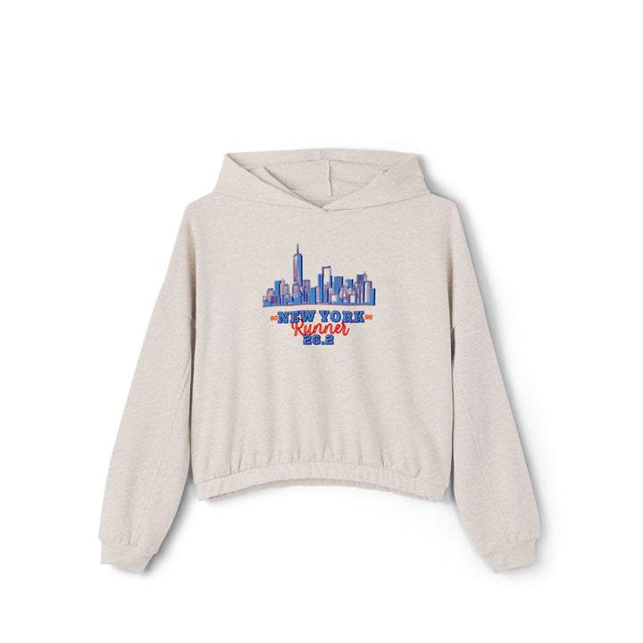 New York Cropped Hoodie, Women's Cinched Bottom Hoodie, NYC Runner, NY Hoodie, New York Race