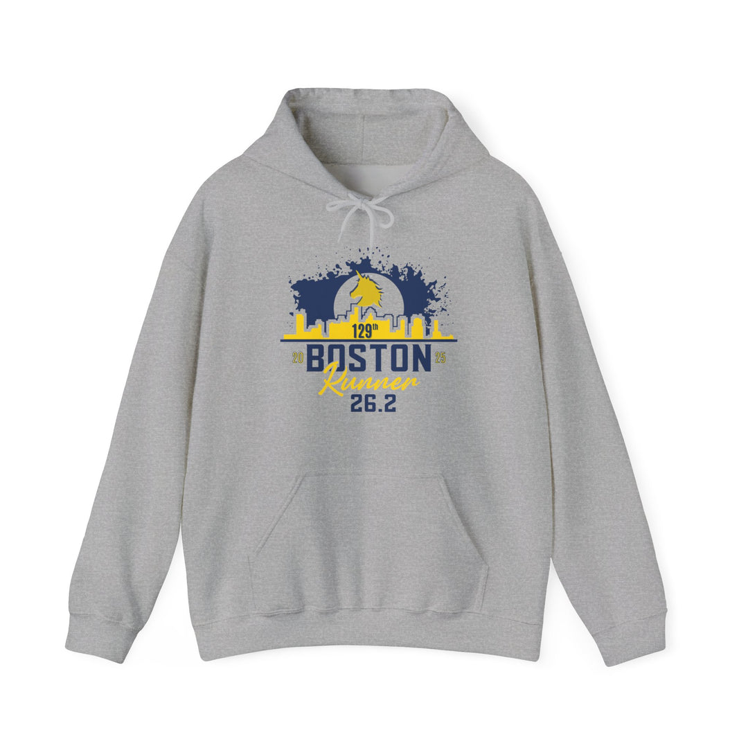 Boston Hoodie, Unisex Hooded Sweatshirt, Boston Runner, Marathoner, 26.2, RUN BOS, 2025 Boston Hoodie