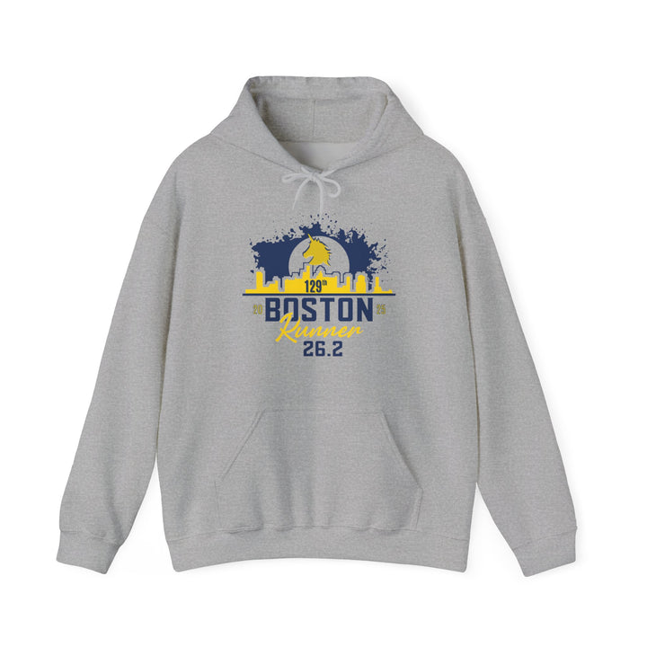 Boston Hoodie, Unisex Hooded Sweatshirt, Boston Runner, Marathoner, 26.2, RUN BOS, 2025 Boston Hoodie