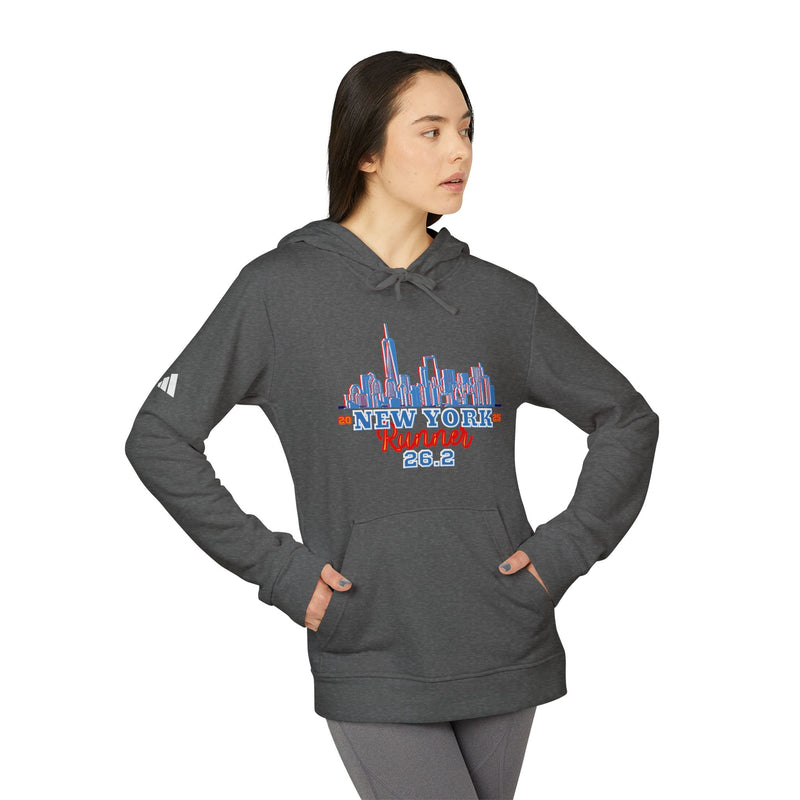 New York Hoodie, Adidas® Unisex Fleece Hoodie, 2024 NYC Runner, Marathoner, Marathon Majors, New York Runner Gift