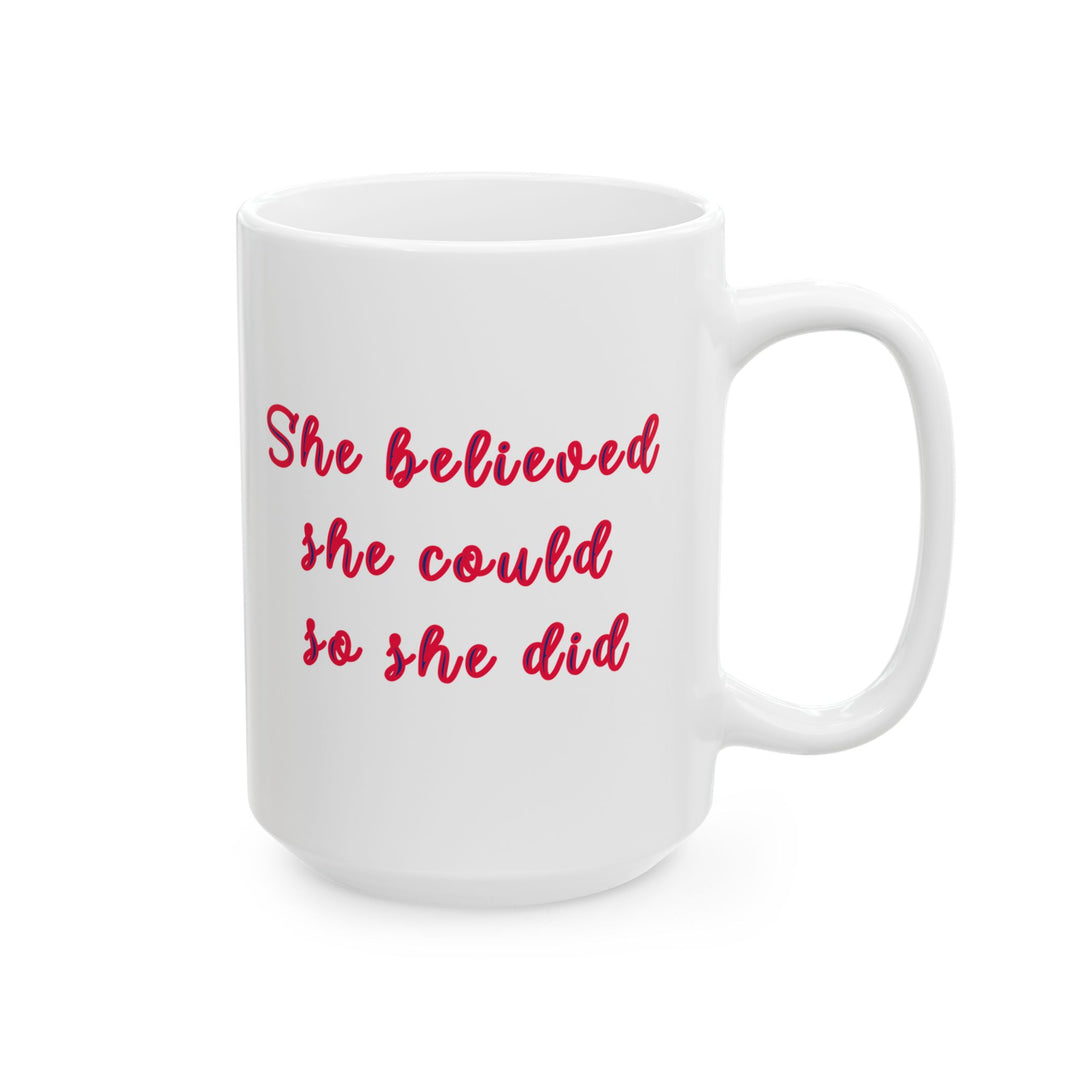 Chicago Race Mug, Ceramic Mug, (11oz, 15oz), She/He Believed, 2024 Chicago Race Cup, Personalize Marathon Gift, BPA and Lead Free