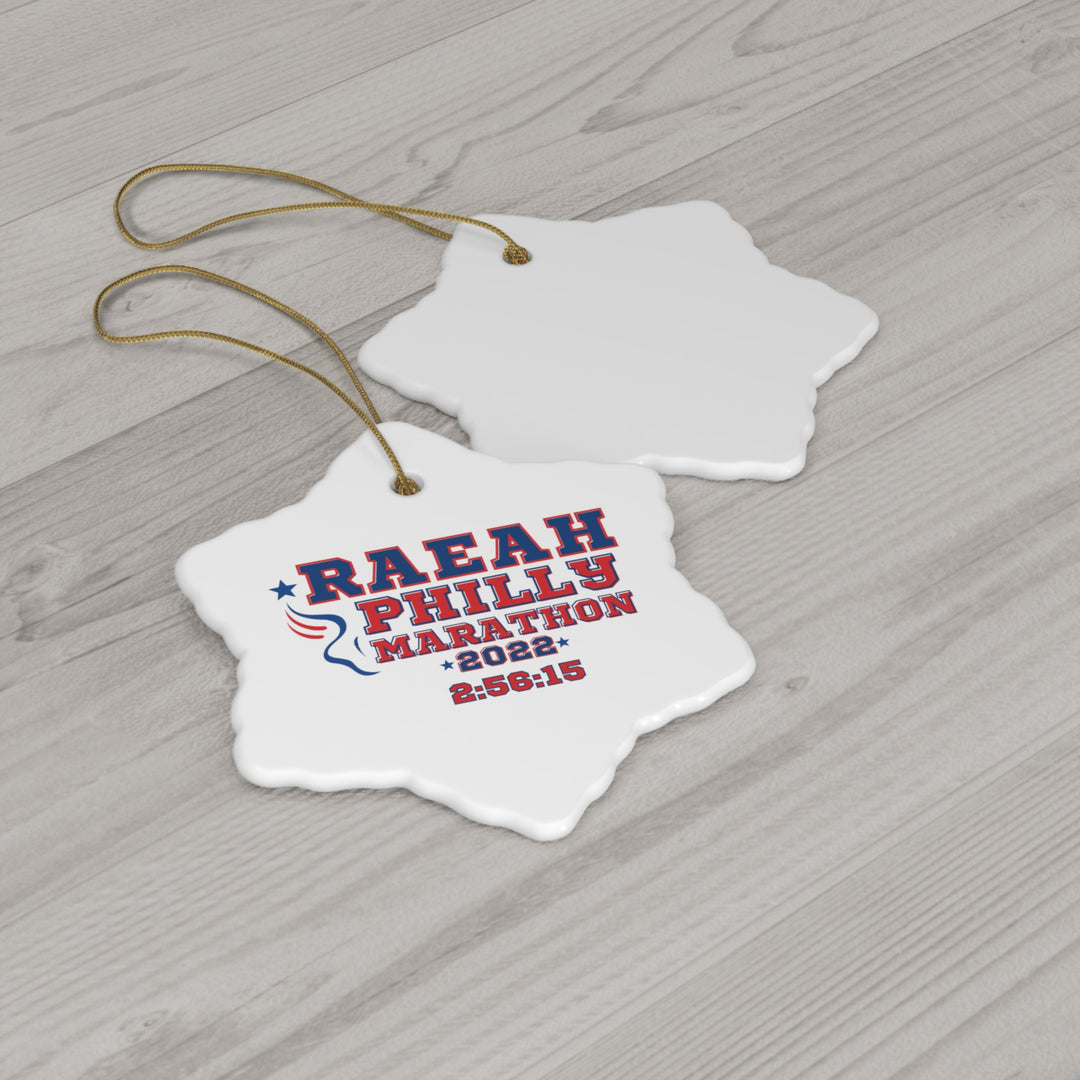 Philly Marathon, Ceramic Ornament, Custom Philly Marathon Gift, 26.2, Marathon Majors, Philadelphia Ornament