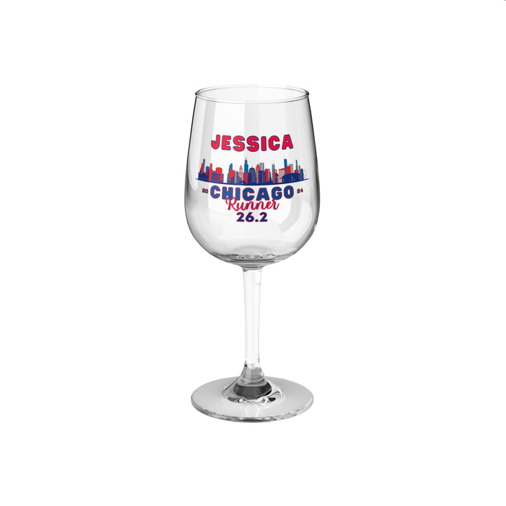 Chicago Runner, Wine Glass, 12oz, Gift for Chicago Runner, Personalized Glass, Chicago Glass, 26.2, Marathon