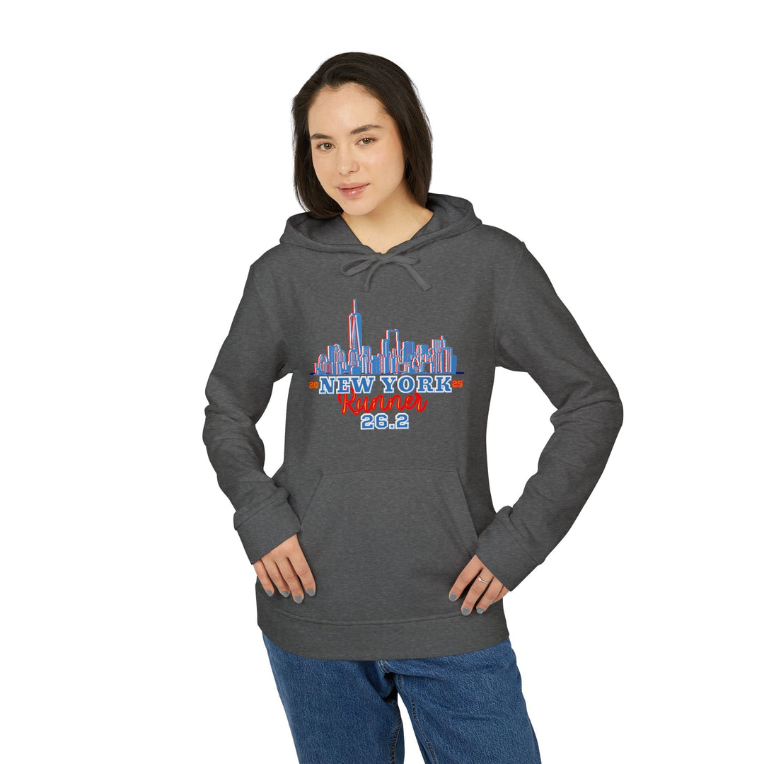 New York Hoodie, Adidas® Unisex Fleece Hoodie, 2024 NYC Runner, Marathoner, Marathon Majors, New York Runner Gift