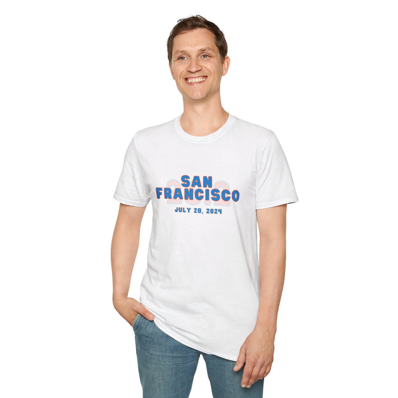 SFO Runner Tee, Unisex Softstyle T-Shirt, San Francisco, 2024, Marathon T-shirt, San Francisco Race