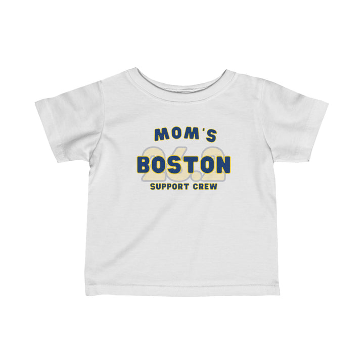 Boston Support Crew, Infant Fine Jersey Tee, 2025 Boston Tee, Personalize for Mom, Dad, Family or Friend, Boston 26.2