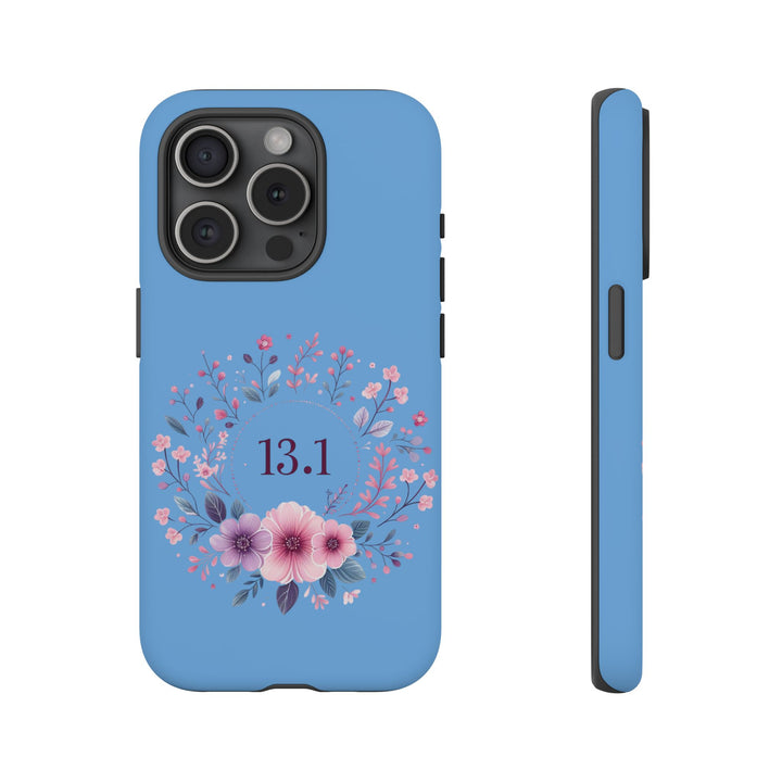 Floral Running Phone Case - Ideal for Runners, 13.1 Gift, Purple Flower Design, Athletic Accessories, Sports Motivational