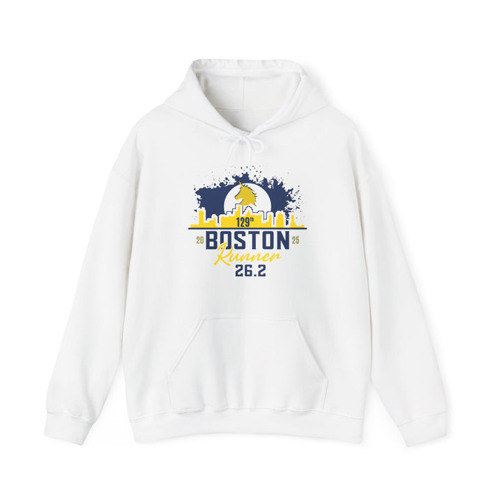 Boston Hoodie, Unisex Hooded Sweatshirt, Boston Runner, Marathoner, 26.2, RUN BOS, 2025 Boston Hoodie