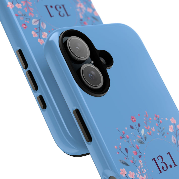 Floral Running Phone Case - Ideal for Runners, 13.1 Gift, Purple Flower Design, Athletic Accessories, Sports Motivational