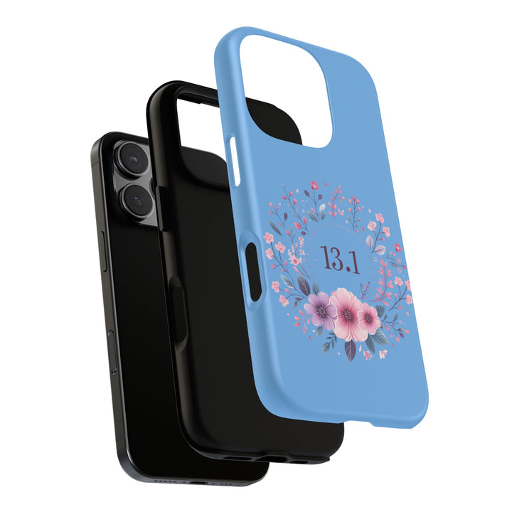 Floral Running Phone Case - Ideal for Runners, 13.1 Gift, Purple Flower Design, Athletic Accessories, Sports Motivational