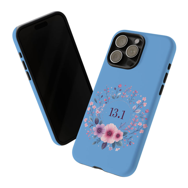 Floral Running Phone Case - Ideal for Runners, 13.1 Gift, Purple Flower Design, Athletic Accessories, Sports Motivational