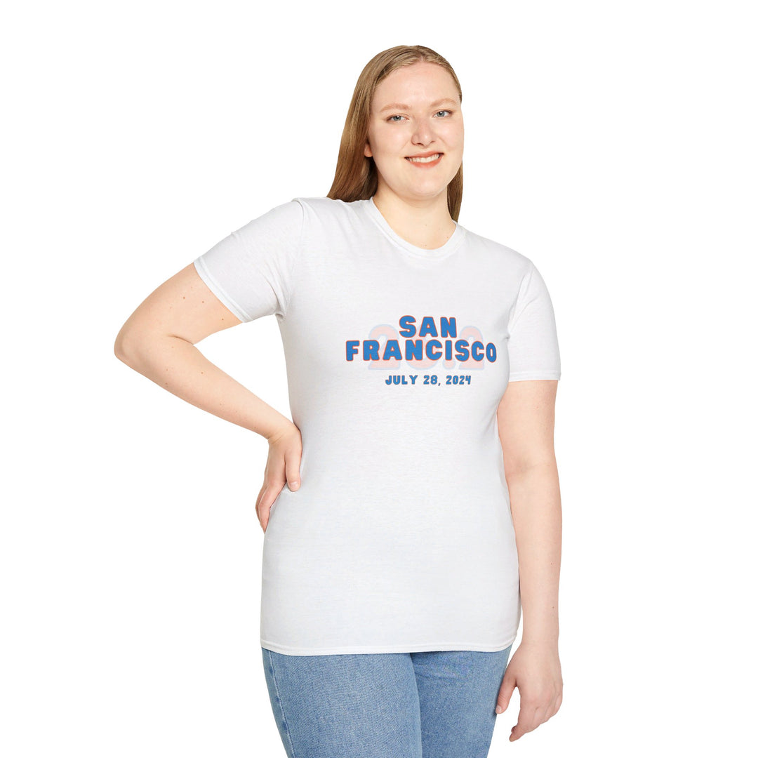 SFO Runner Tee, Unisex Softstyle T-Shirt, San Francisco, 2024, Marathon T-shirt, San Francisco Race