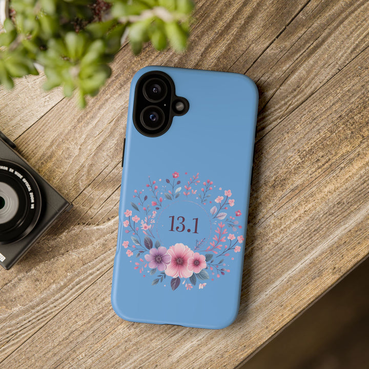 Floral Running Phone Case - Ideal for Runners, 13.1 Gift, Purple Flower Design, Athletic Accessories, Sports Motivational