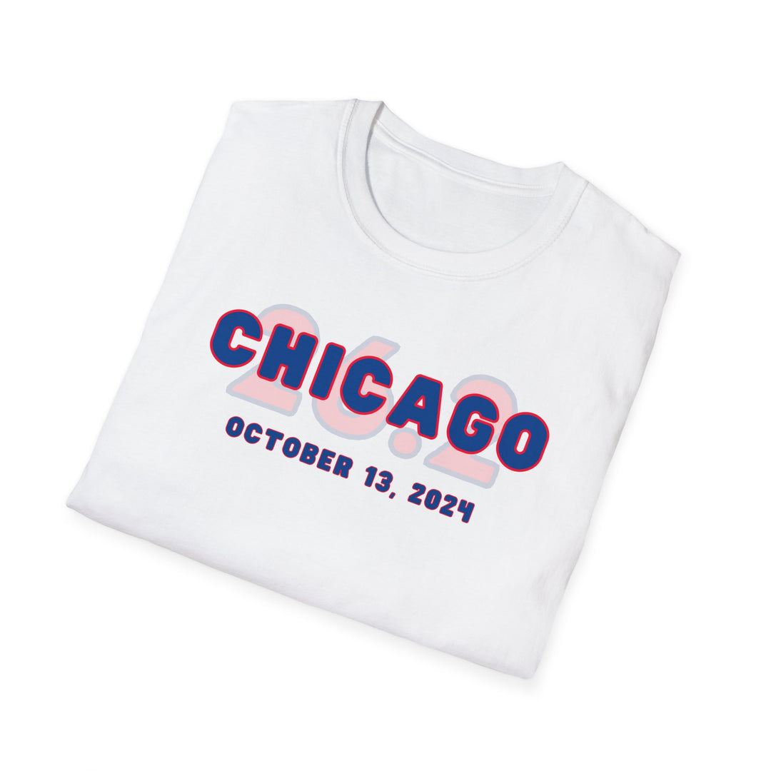 Chicago Runner, 26.2, Unisex Softstyle T-Shirt, 2024 Chicago, Custom Chicago Tee, Marathon Runner Tee