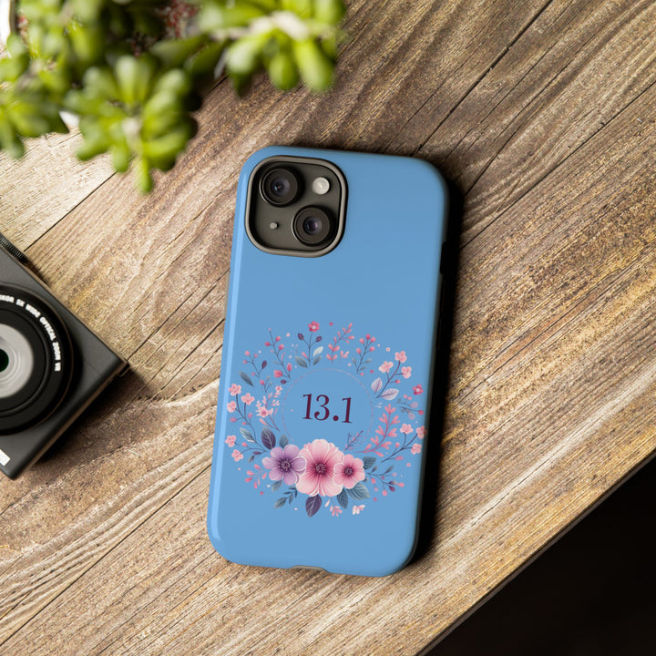 Floral Running Phone Case - Ideal for Runners, 13.1 Gift, Purple Flower Design, Athletic Accessories, Sports Motivational