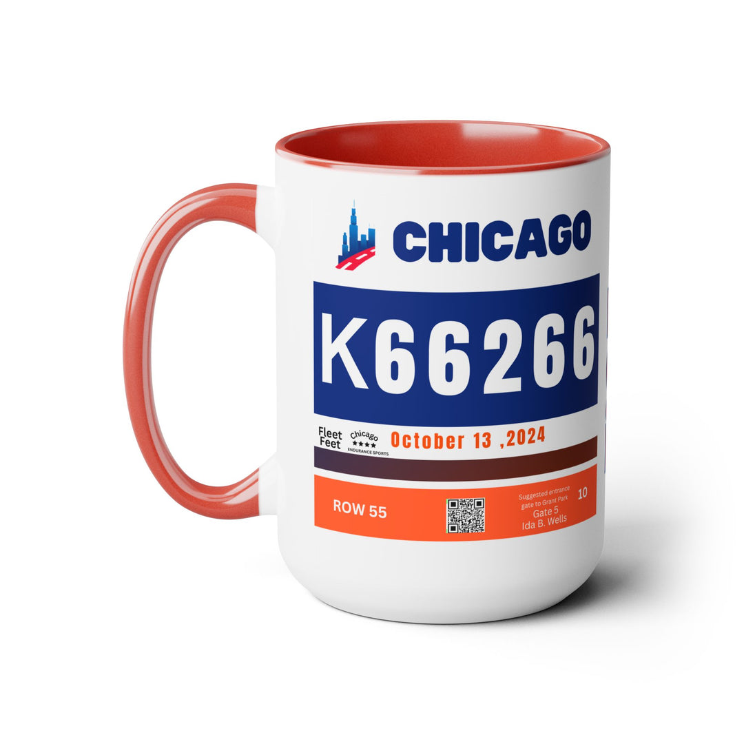 Chicago Bib Cup, Accent Coffee Mug, 15oz, 26.2, Chicago Cup, 2024 Chicago Runner