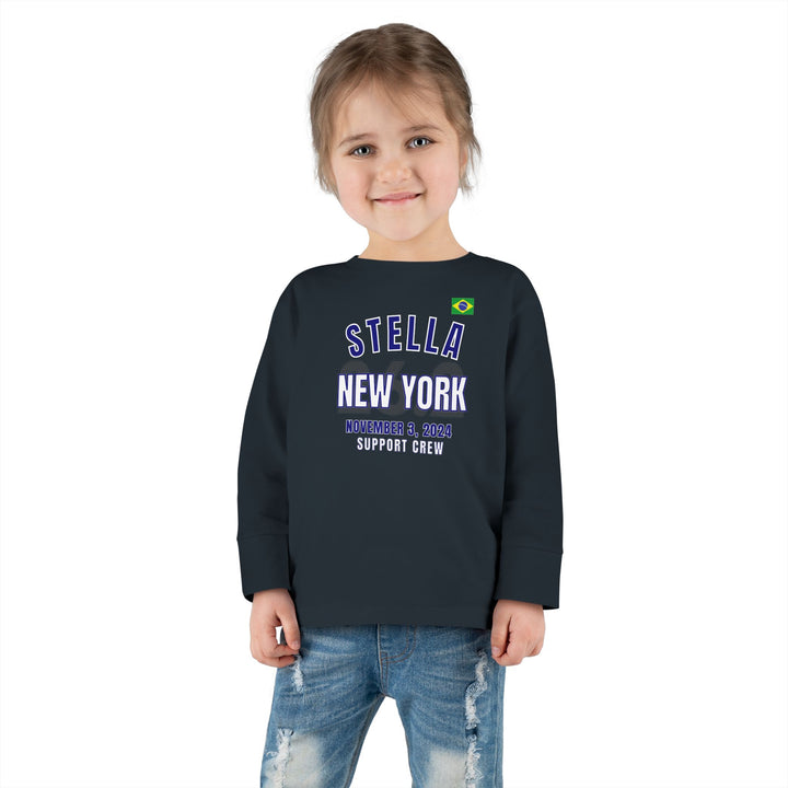 New York Support Crew, Toddler Long Sleeve Tee, Marathon T-shirt, Personalized Marathon Shirt