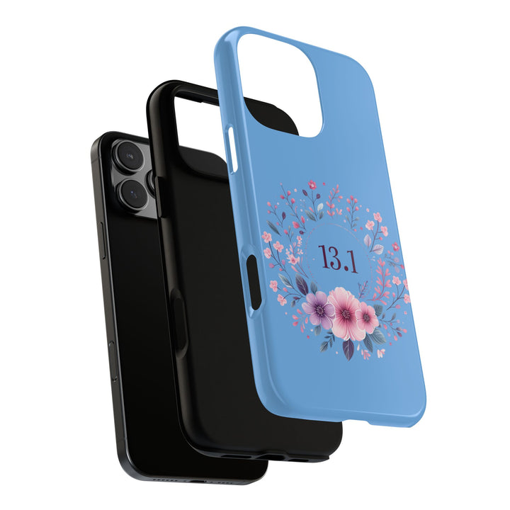 Floral Running Phone Case - Ideal for Runners, 13.1 Gift, Purple Flower Design, Athletic Accessories, Sports Motivational