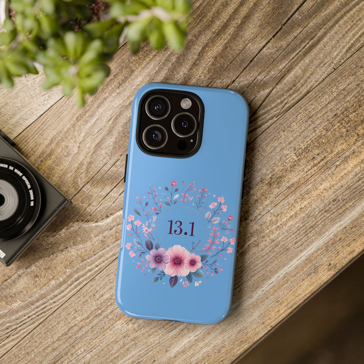 Floral Running Phone Case - Ideal for Runners, 13.1 Gift, Purple Flower Design, Athletic Accessories, Sports Motivational