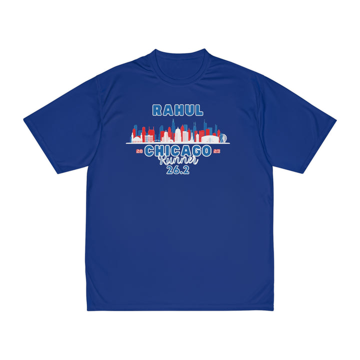 Chicago Race Day Shirt, Chicago Skyline, Men's Performance Tee, Marathon Training, 26.2, Personalize Marathon Shirt, Chicago Athletic Shirt