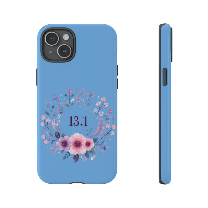 Floral Running Phone Case - Ideal for Runners, 13.1 Gift, Purple Flower Design, Athletic Accessories, Sports Motivational