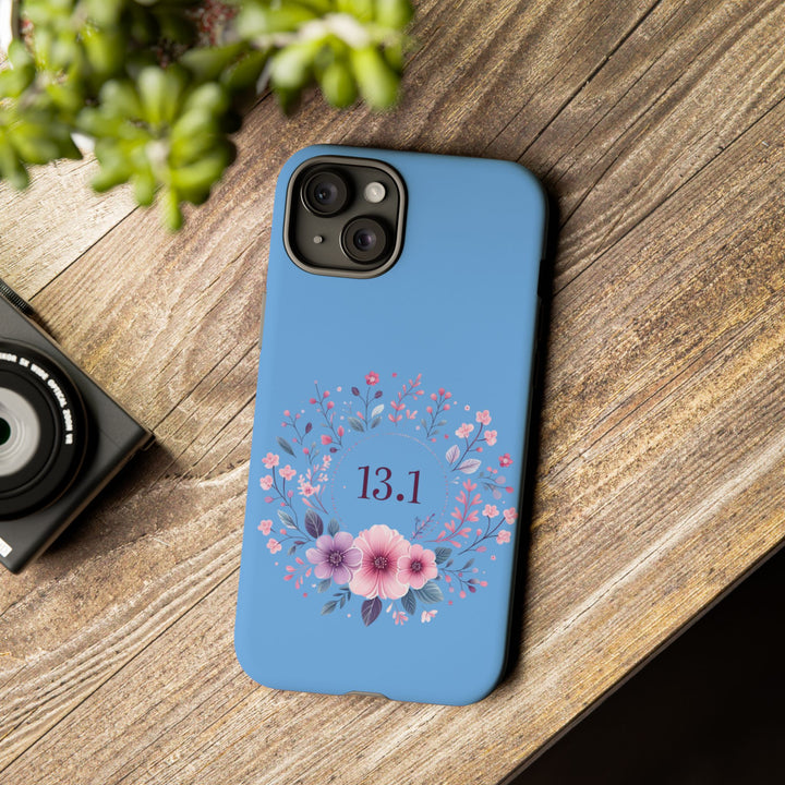 Floral Running Phone Case - Ideal for Runners, 13.1 Gift, Purple Flower Design, Athletic Accessories, Sports Motivational