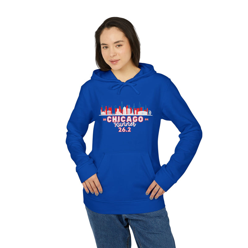 Chicago Hoodie, Adidas® Unisex Fleece Hoodie, 2024 Chicago Runner, Marathoner, Marathon Majors, Chicago Runner Gift