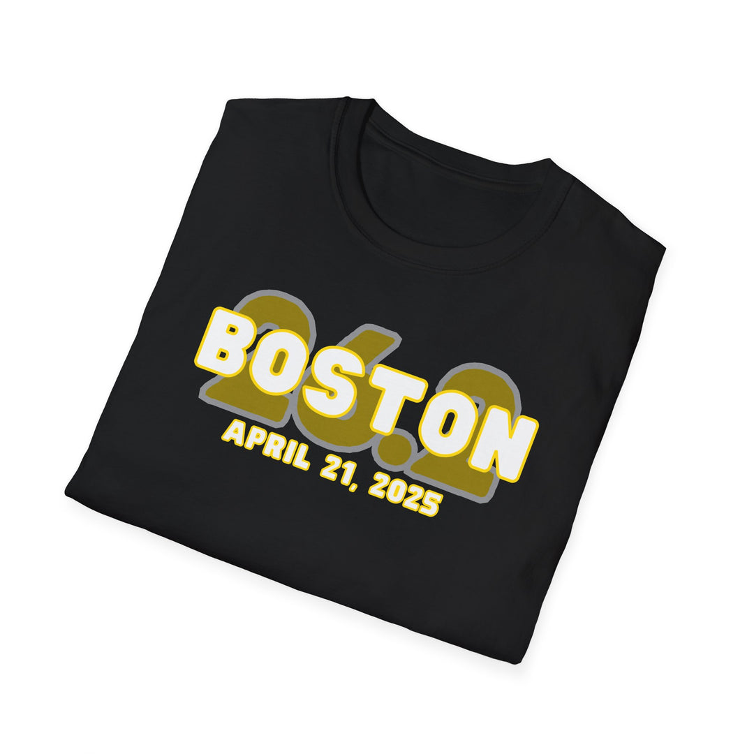 Boston Runner, 26.2, Unisex Softstyle T-Shirt, 2025 Boston, Custom Tee, Marathon Runner Tee