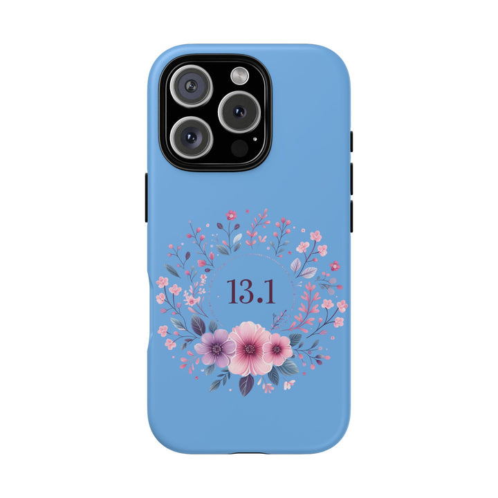 Floral Running Phone Case - Ideal for Runners, 13.1 Gift, Purple Flower Design, Athletic Accessories, Sports Motivational