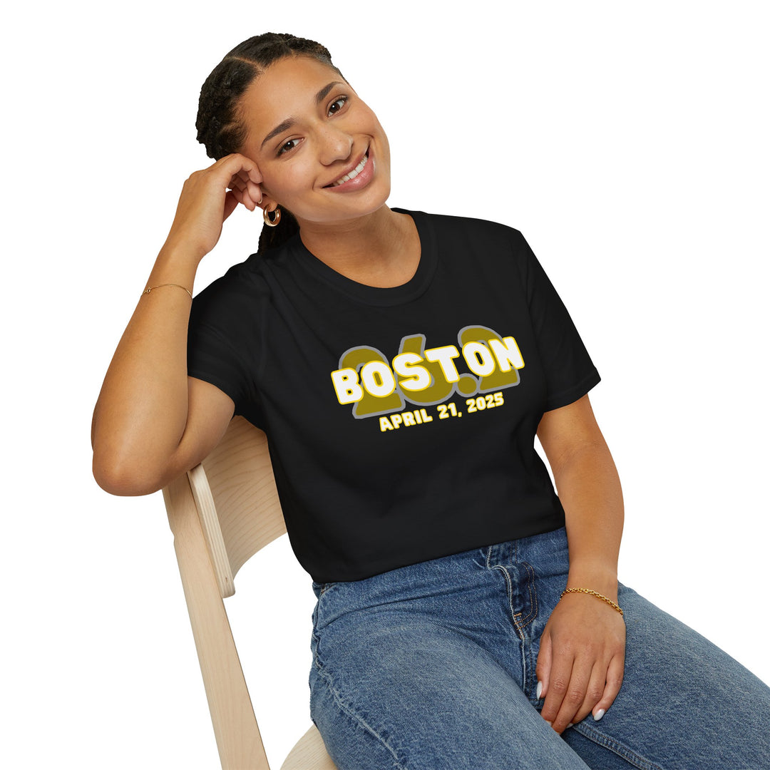 Boston Runner, 26.2, Unisex Softstyle T-Shirt, 2025 Boston, Custom Tee, Marathon Runner Tee