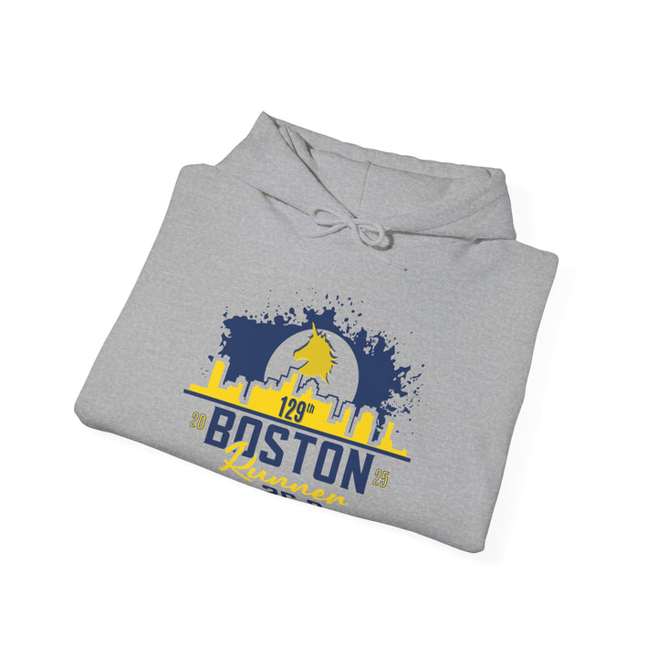 Boston Hoodie, Unisex Hooded Sweatshirt, Boston Runner, Marathoner, 26.2, RUN BOS, 2025 Boston Hoodie