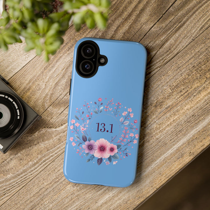 Floral Running Phone Case - Ideal for Runners, 13.1 Gift, Purple Flower Design, Athletic Accessories, Sports Motivational