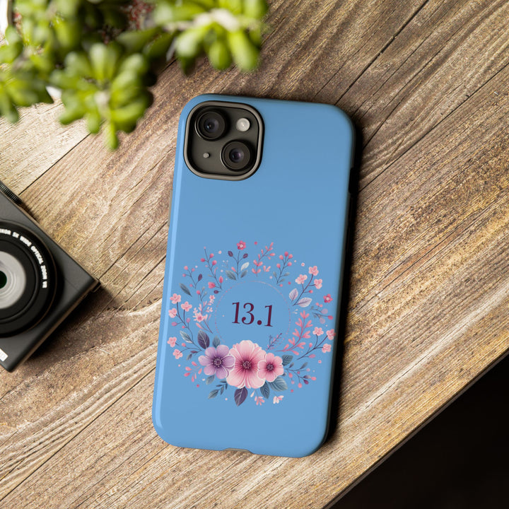 Floral Running Phone Case - Ideal for Runners, 13.1 Gift, Purple Flower Design, Athletic Accessories, Sports Motivational