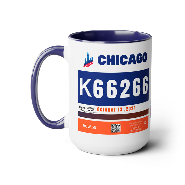 Chicago Bib Cup, Accent Coffee Mug, 15oz, 26.2, Chicago Cup, 2024 Chicago Runner