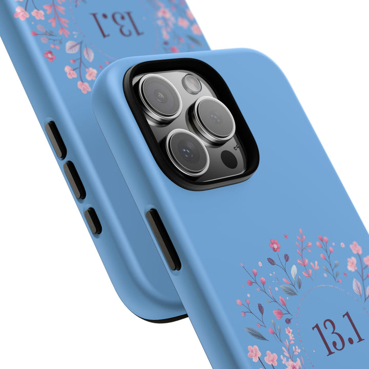 Floral Running Phone Case - Ideal for Runners, 13.1 Gift, Purple Flower Design, Athletic Accessories, Sports Motivational