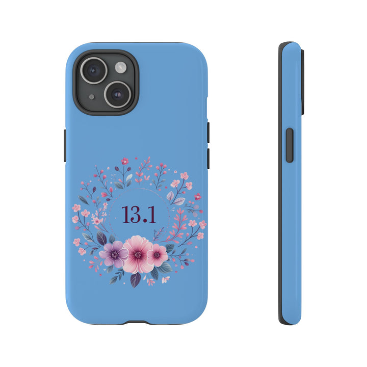 Floral Running Phone Case - Ideal for Runners, 13.1 Gift, Purple Flower Design, Athletic Accessories, Sports Motivational