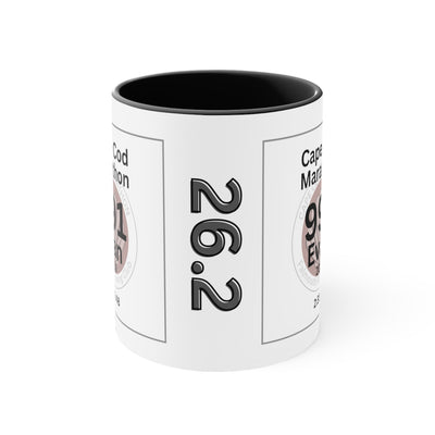 Cape Cod Bib Mug, Two-Tone Coffee Mugs, 11oz, Marathon Runner, Gift for Cape Cod Runner Runner, Bib Cup