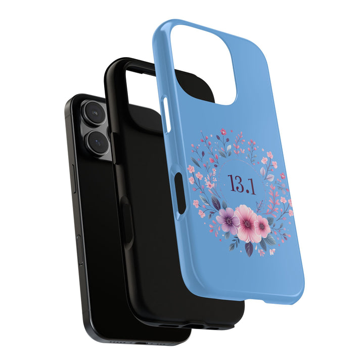 Floral Running Phone Case - Ideal for Runners, 13.1 Gift, Purple Flower Design, Athletic Accessories, Sports Motivational