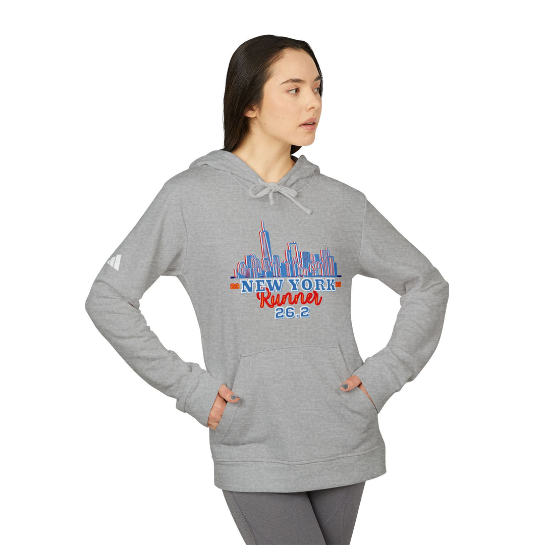 New York Hoodie, Adidas® Unisex Fleece Hoodie, 2024 NYC Runner, Marathoner, Marathon Majors, New York Runner Gift