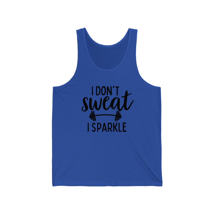 I don't Sweat I Sparkle Tank, Women's Ideal Racerback Tank, Gym Tank, Funny Workout Tank, Bella Canvas