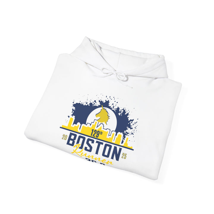 Boston Hoodie, Unisex Hooded Sweatshirt, Boston Runner, Marathoner, 26.2, RUN BOS, 2025 Boston Hoodie