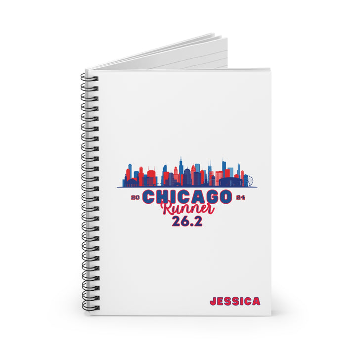 Chicago Runner, Chicago, CHI 26.2, Spiral Notebook, Gift for Chicago Runner, Marathon Gift, Custom Gift for Chicago Race