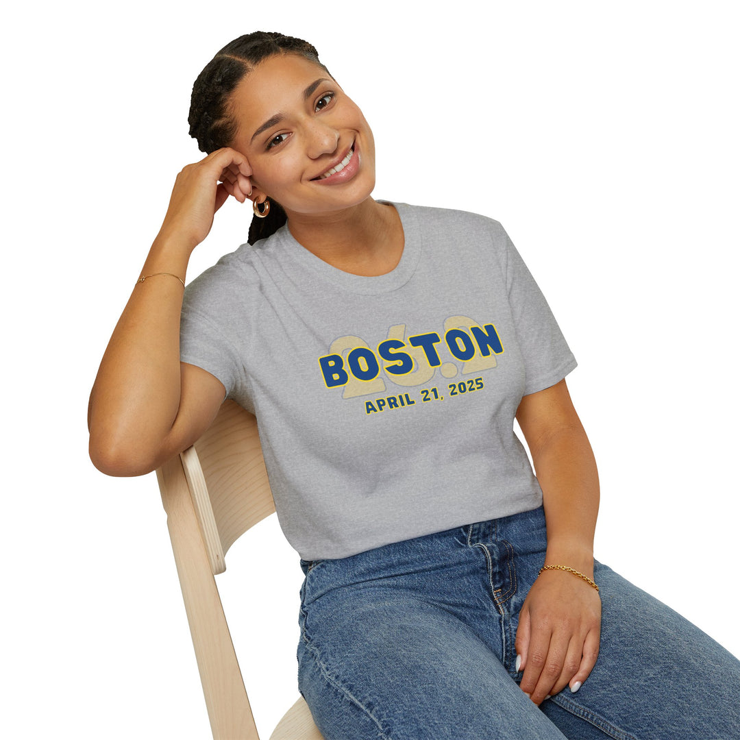 Boston Runner, 26.2, Unisex Softstyle T-Shirt, 2025 Boston, Custom Tee, Marathon Runner Tee