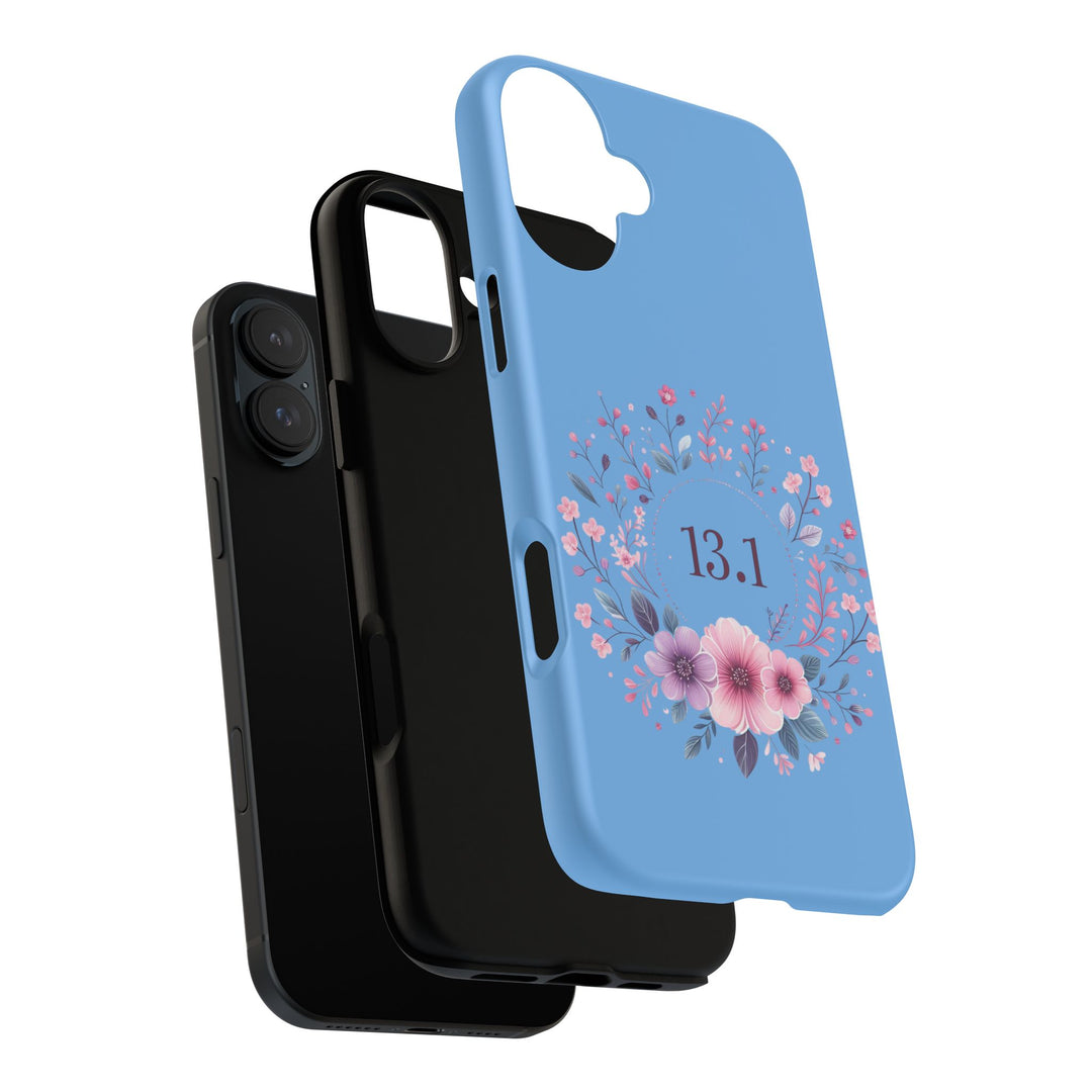 Floral Running Phone Case - Ideal for Runners, 13.1 Gift, Purple Flower Design, Athletic Accessories, Sports Motivational