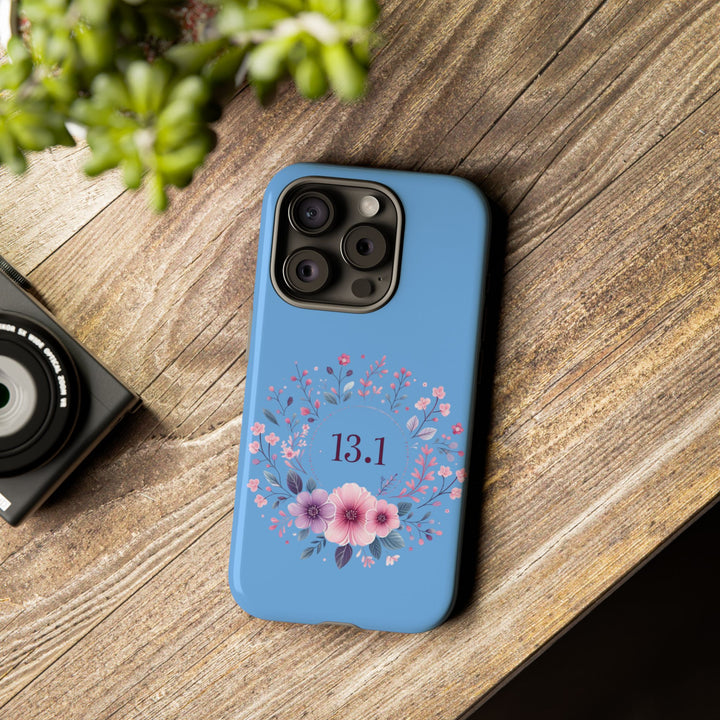 Floral Running Phone Case - Ideal for Runners, 13.1 Gift, Purple Flower Design, Athletic Accessories, Sports Motivational