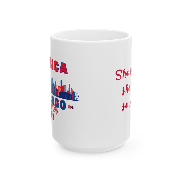 Chicago Race Mug, Ceramic Mug, (11oz, 15oz), She/He Believed, 2024 Chicago Race Cup, Personalize Marathon Gift, BPA and Lead Free