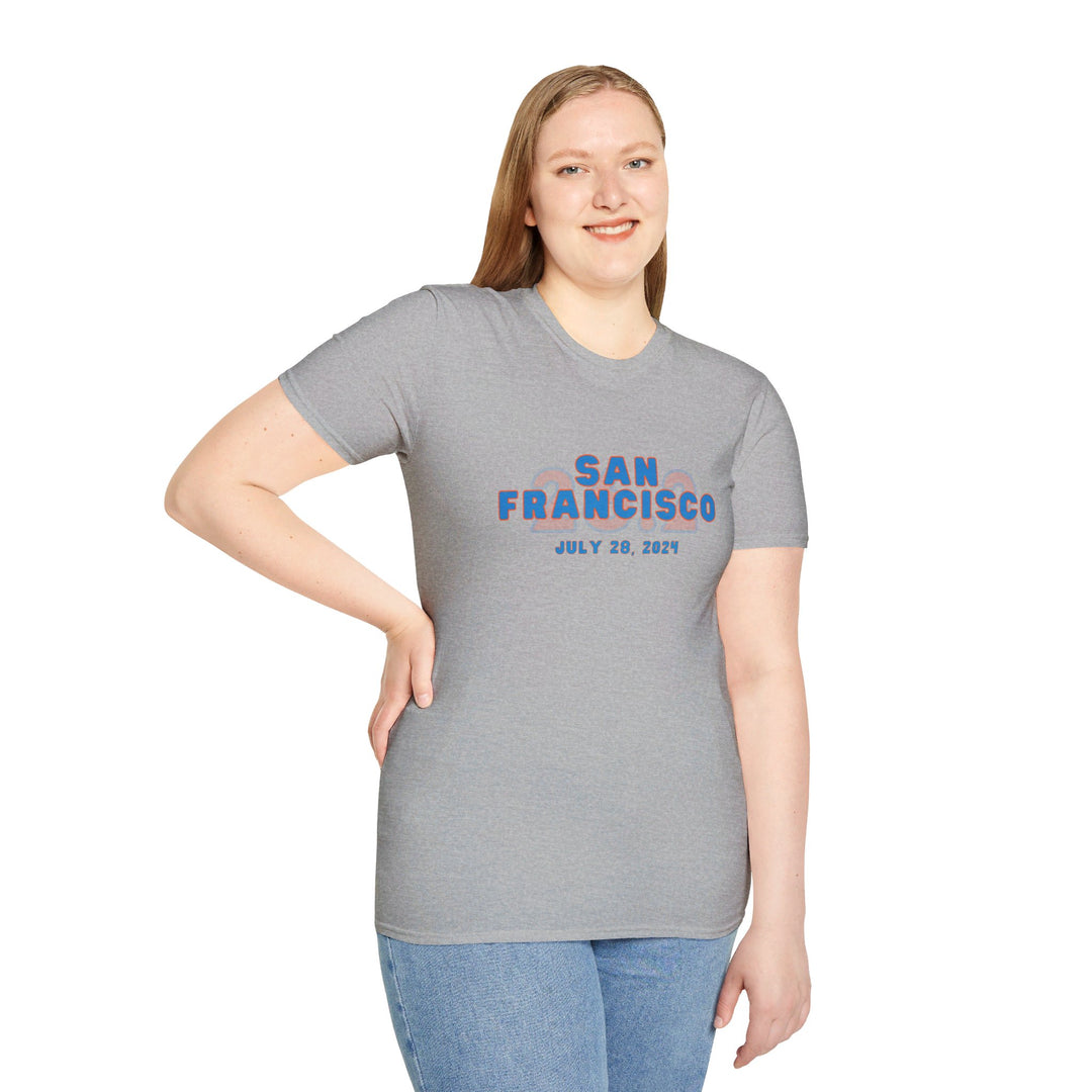 SFO Runner Tee, Unisex Softstyle T-Shirt, San Francisco, 2024, Marathon T-shirt, San Francisco Race