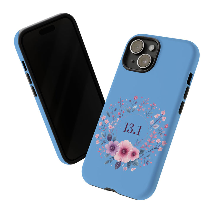 Floral Running Phone Case - Ideal for Runners, 13.1 Gift, Purple Flower Design, Athletic Accessories, Sports Motivational