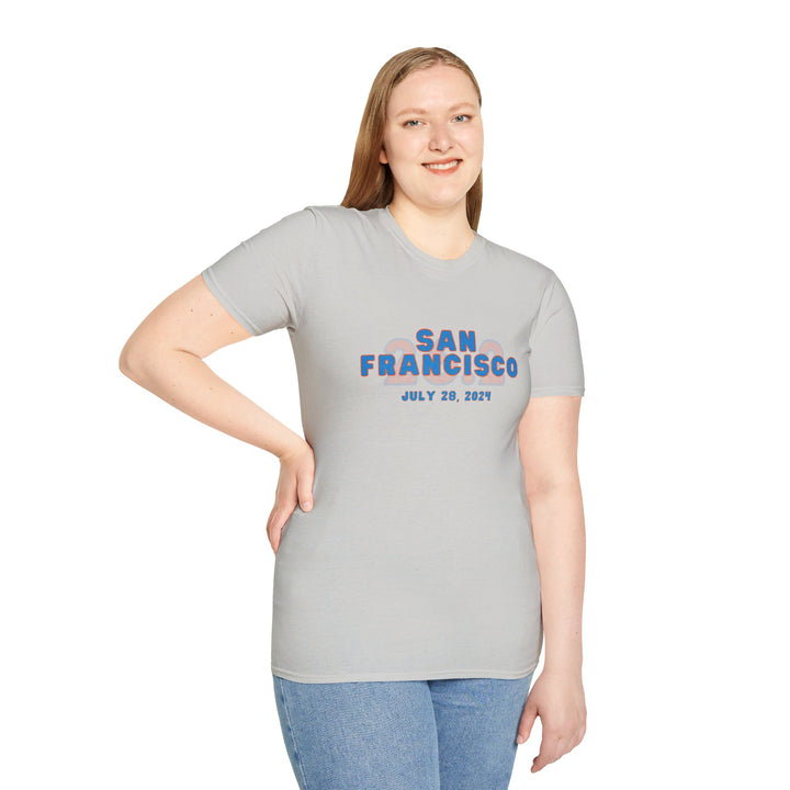 SFO Runner Tee, Unisex Softstyle T-Shirt, San Francisco, 2024, Marathon T-shirt, San Francisco Race